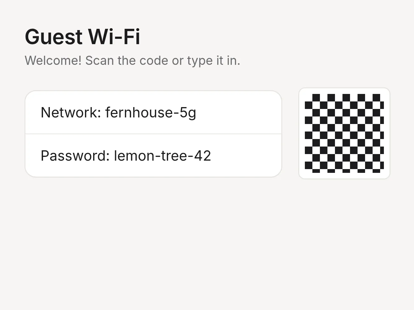 Example screenshot: a Wi-Fi card